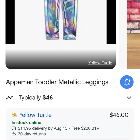 🌈🌈APPAMAN metallic rainbow shiny legging NWT- size 8/10-10/12 🌈🌈 - Picture 7 of 9